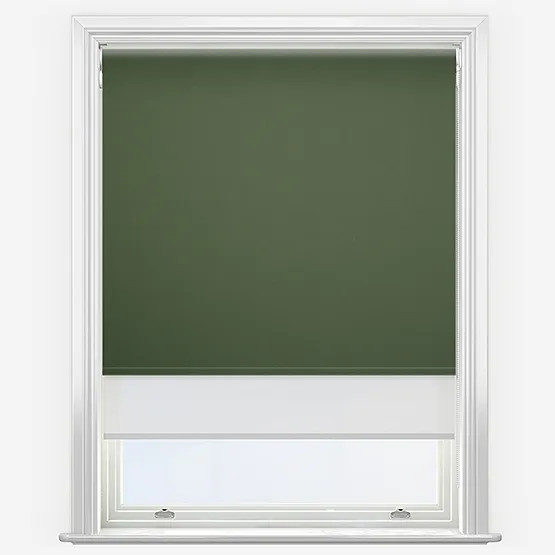 Double Roller Pop Blackout Ivy & White Double Roller Blind