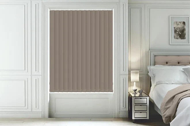 Hannah Mushroom - Moisture Resistant Blackout Vertical Blind