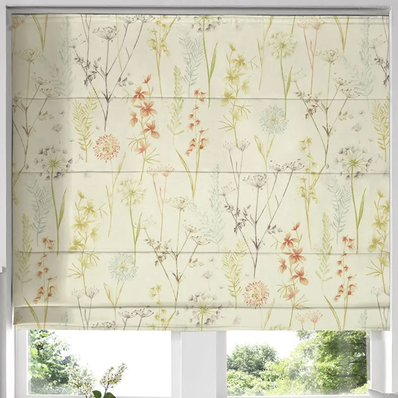 Wild Flower Made To Measure Roman Blind Terracotta