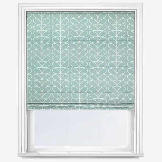 Orla Kiely Linear Stem Aqua Roman Blind