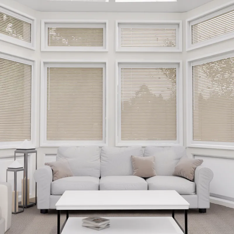 Perfect Fit No Drill Wooden Blind - Tawny - 25mm