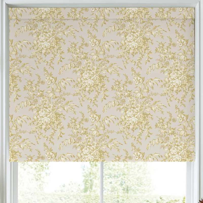 Laura Ashley Picardie Made To Measure Blackout Roller Blind Gold