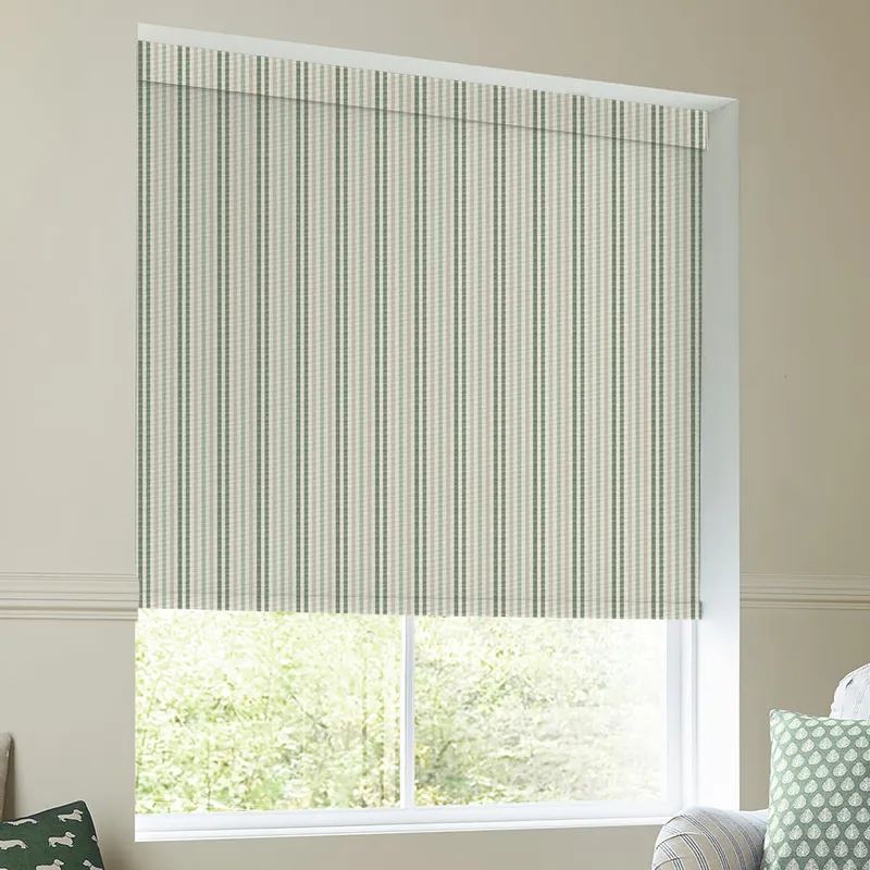 Emily Bond Cornish Stripe Translucent Made To Measure Roller Blind Fern