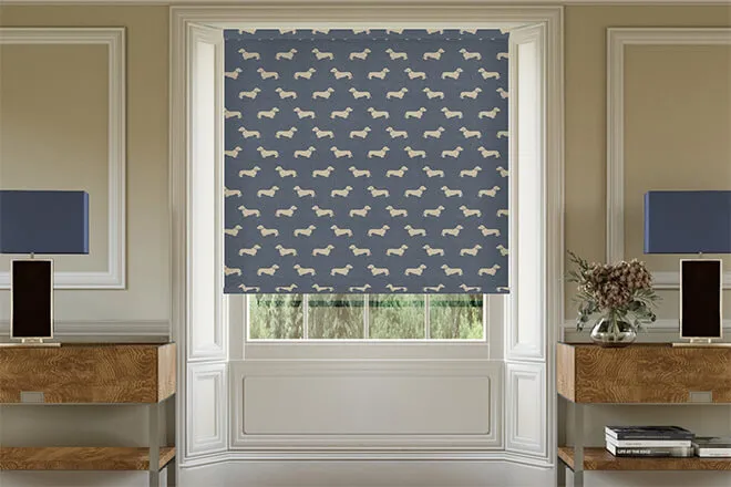 Emily Bond Peggy Indigo - Designer Roller Blind