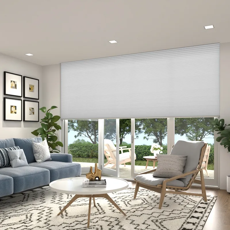 Primitivo Dimout White Electric Thermal Honeycomb Blinds