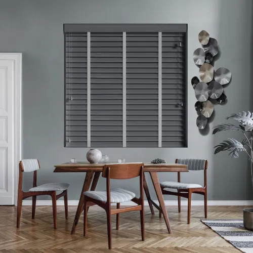 Khol Wood Blind With Lunar Ladder Tapes