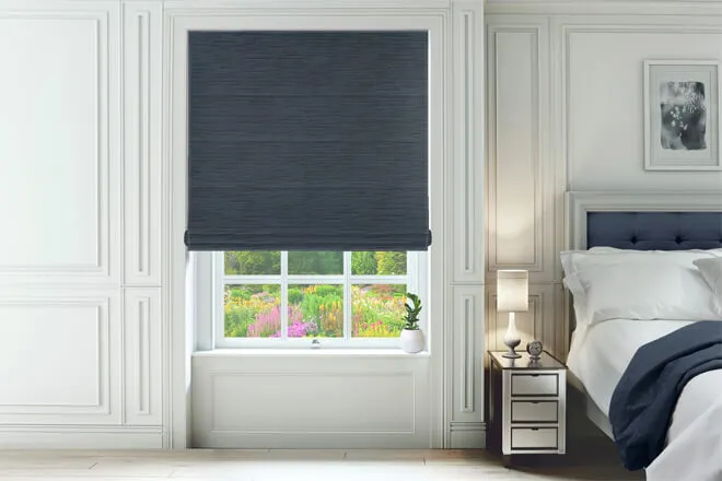 Bolzano Blue - Textured Chenille Roman Blind
