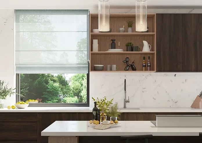 Livorno Voile Pale Duck Egg - Twist&fit Roman Blind