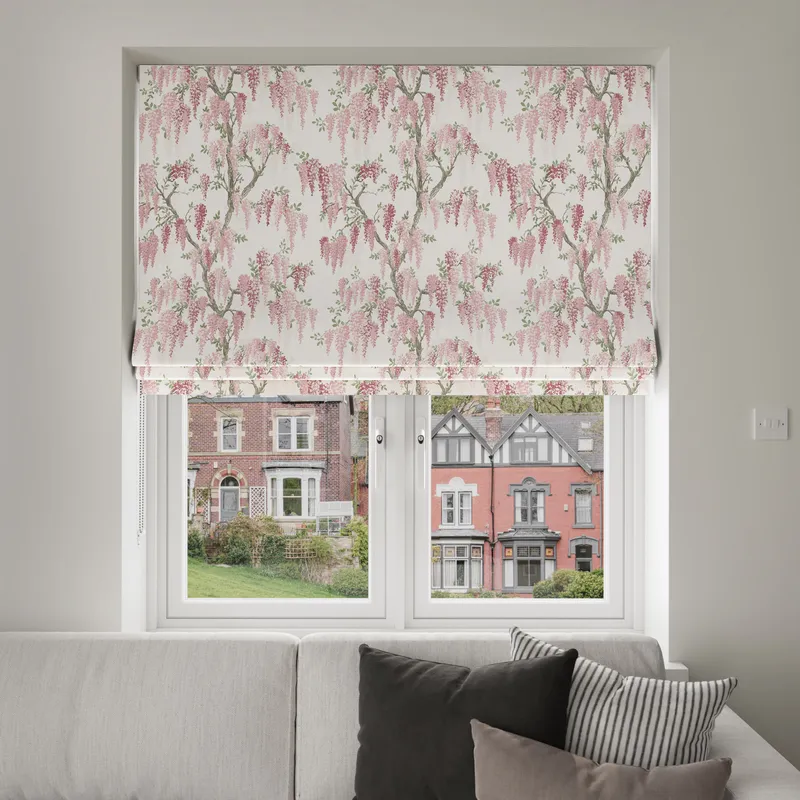 Laura Ashley Wisteria Coral Pink Blinds Uk