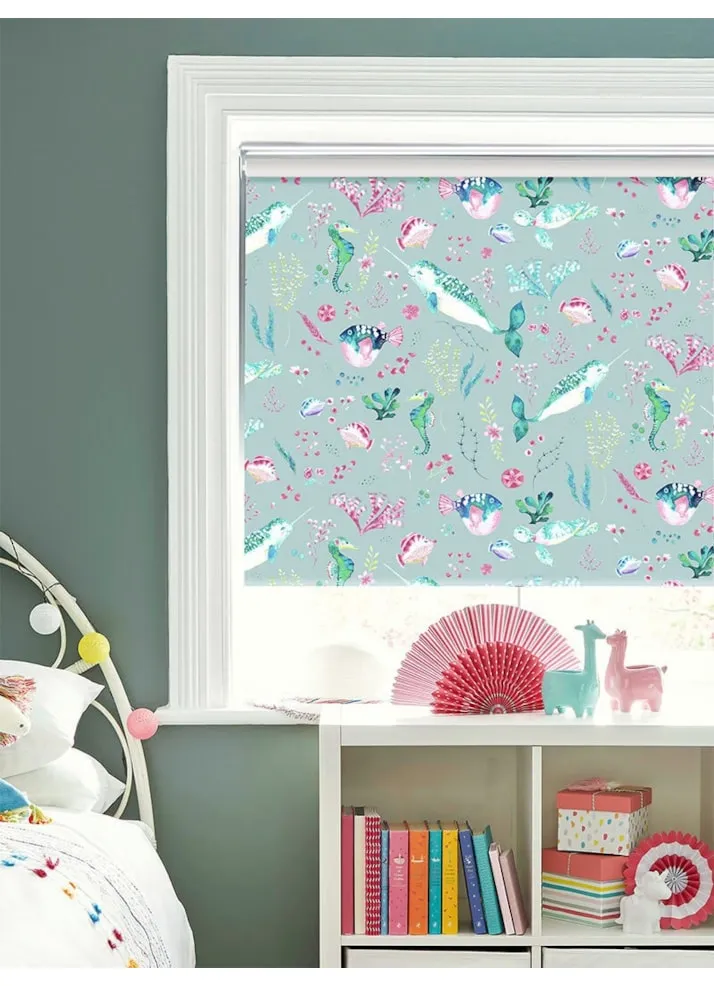 Enchanted Ocean Sky Blackout Cordless Spring Loaded Roller Blind