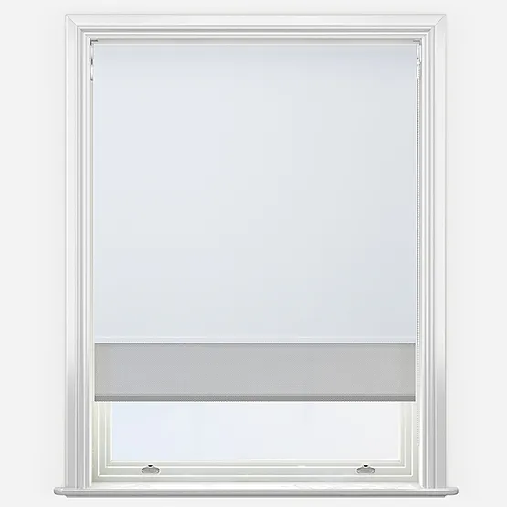 Double Roller Aqualuxe Sunvue White & Dove Grey Double Roller Blind