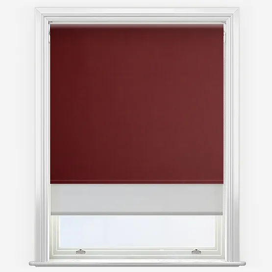 Double Roller Fusion Blackout Merlot Red & Grey Double Roller Blind