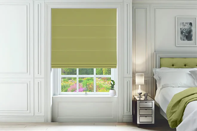 Omni Lime Green - Velvet Twist Fit No Drill Roman Blind