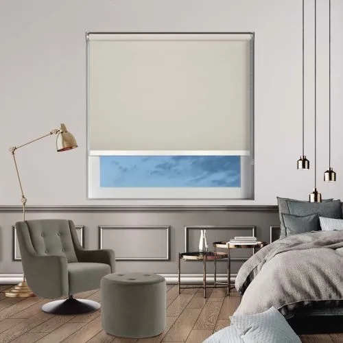 Bedtime Cream White Bottom Bar Roller Blind