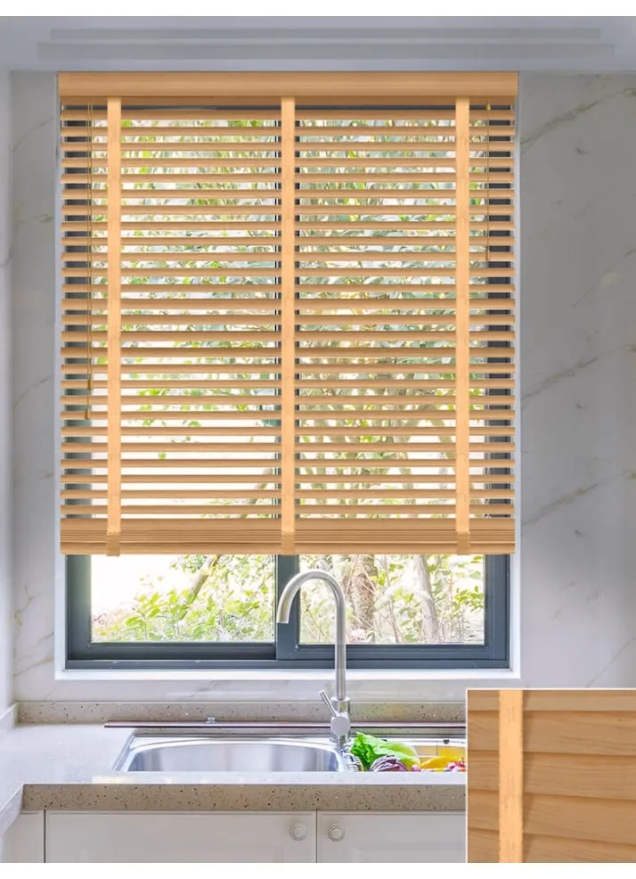 Timeless Oak Real Wood Venetian Blind With Tapes