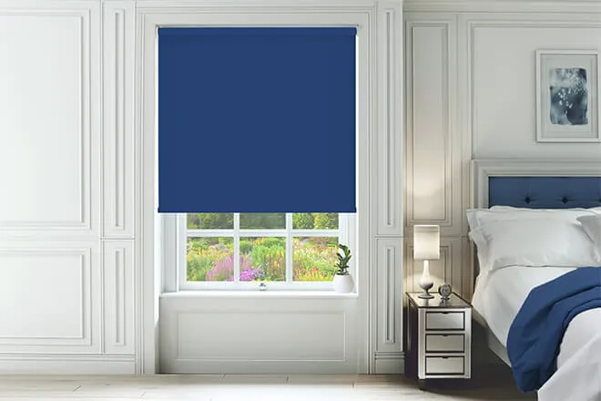 Cambridge Safe+ Cobalt Blue - Fire Retardant & Moisture Resistant Blackout Roller Blind