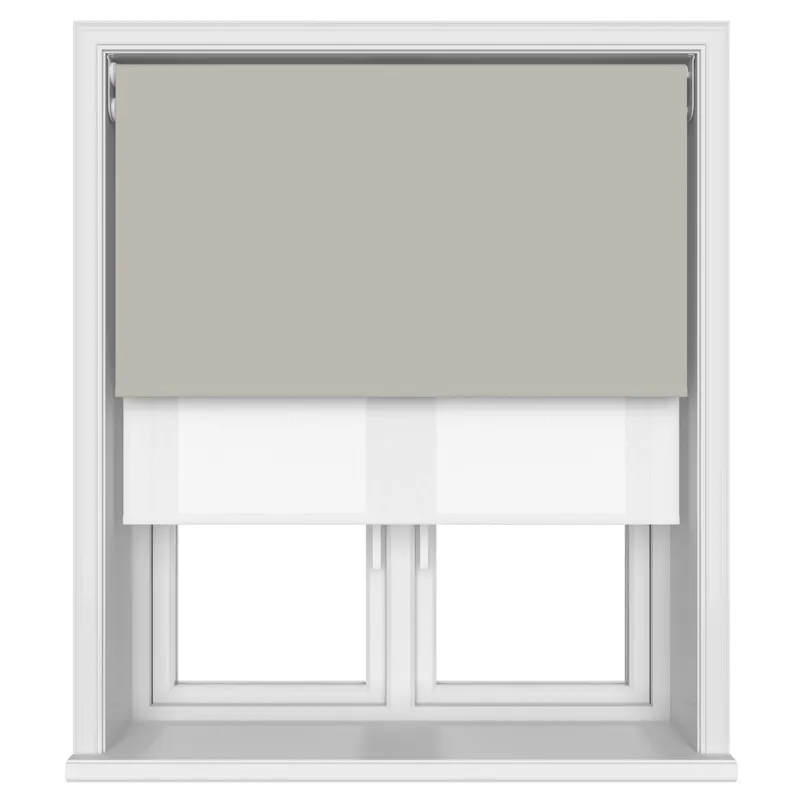 Bella Taupe Motorised Double Roller Blind Blinds Uk