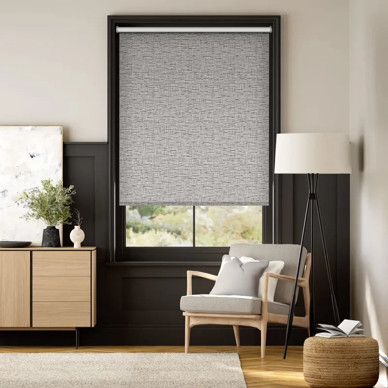 Turin Blackout Brushed Silver Roller Blind