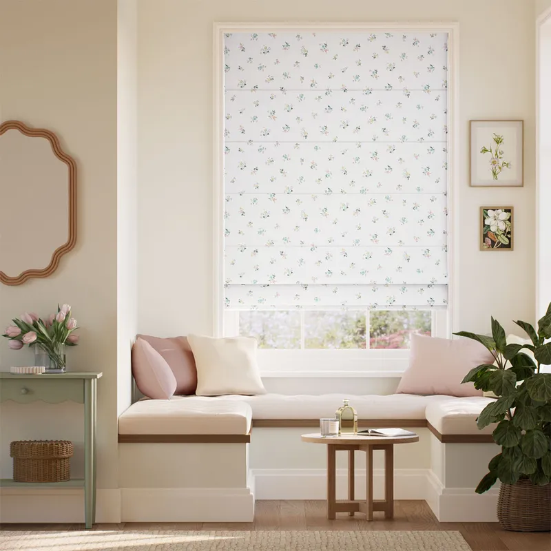 Posy Corsage Cream Roman Blind