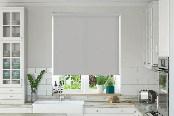 Alpha Light Grey - Fire Retardant Moisture Resistant Roller Blind