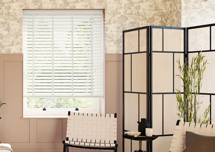 Ecowood Deluxe Absolute White Satin - Motorised Venetian Blind