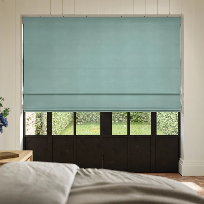 Ante Decor Lusso No Joins Blackout Made To Measure Roman Blind Duckegg