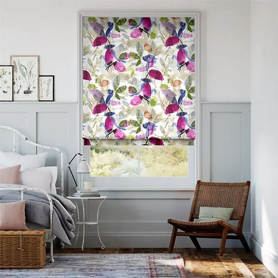 Hadley Linen Blooming Violet Roman Blind