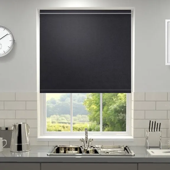 Kensington Plain Made To Measure Roller Blind Noir