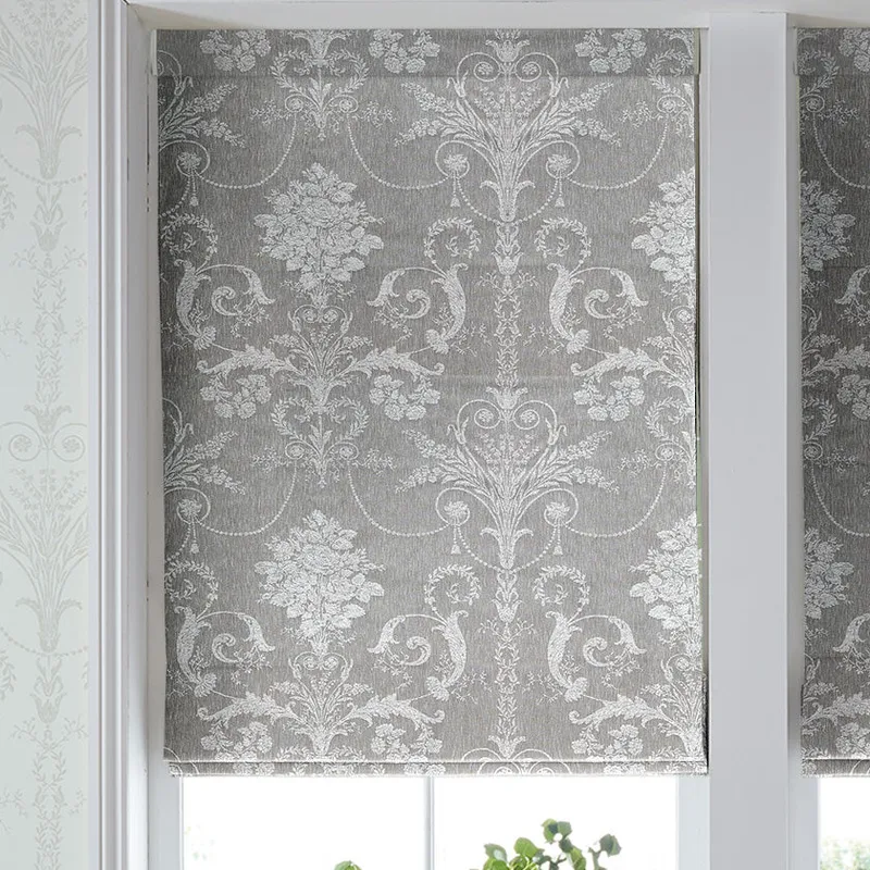 Laura Ashley Josette Woven Made To Measure Roman Blind Steel