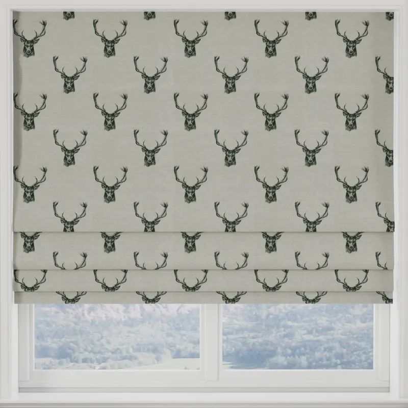 Stags Made To Measure Roman Blind Charcoal