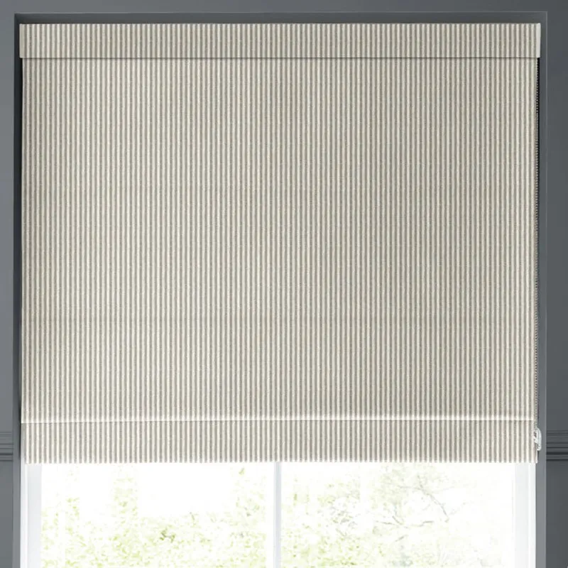 Emily Bond Oscar Stripe Made To Measure Roman Blind Smoke