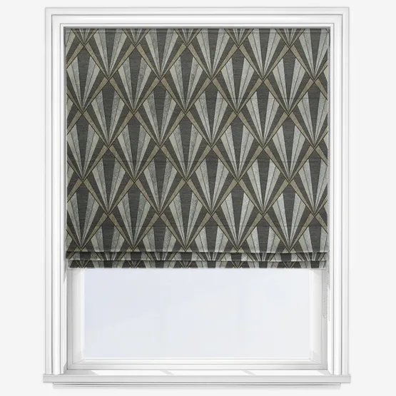 Fibre Naturelle Vogue Black Chrome Roman Blind