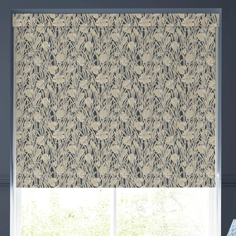 Emily Bond Crocus Blackout Made To Measure Roller Blind Indigo
