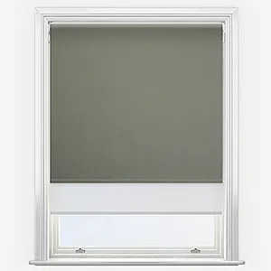 Optima Blackout Pewter & Sunvue White Double Roller Blind