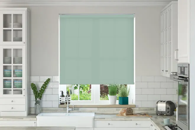 Alpha Turquoise - Fire Retardant Moisture Resistant Roller Blind