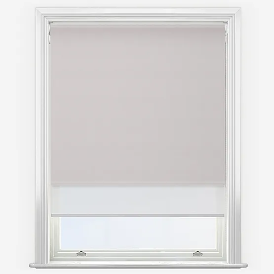 Double Roller Sunvue Pebble Grey & White Double Roller Blind