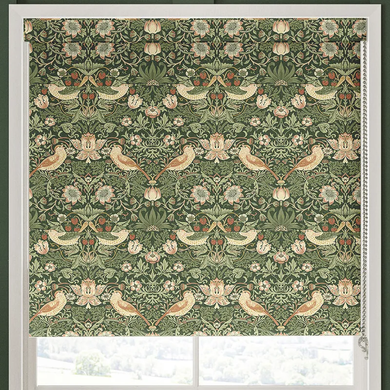William Morris Strawberry Thief Made To Measure Blackout Roller Blind Nettle