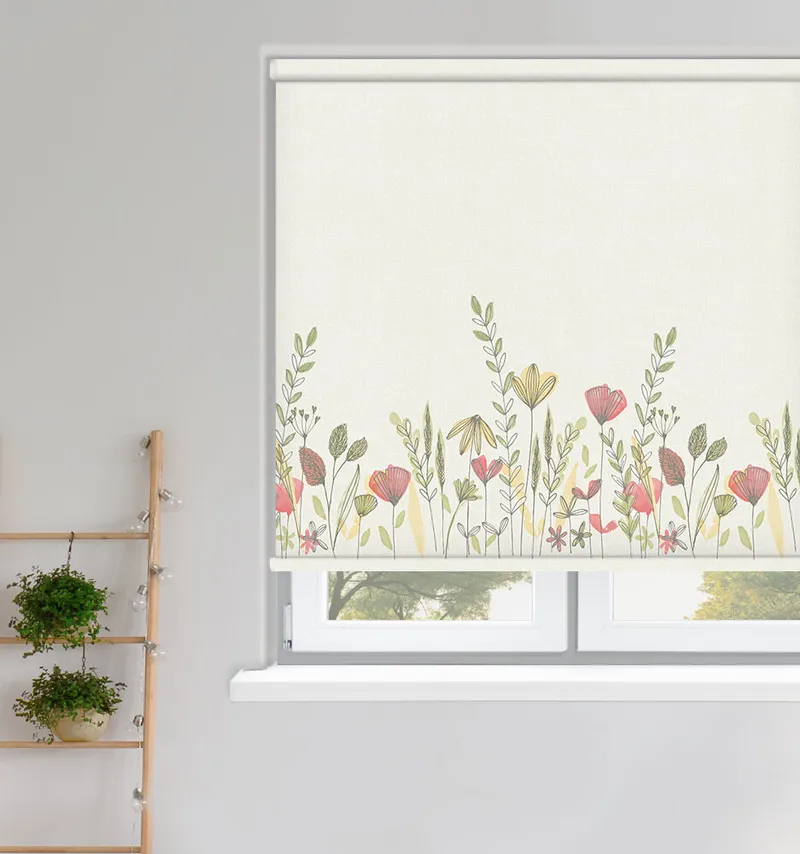 Wild Garden Poppy Roller Blinds