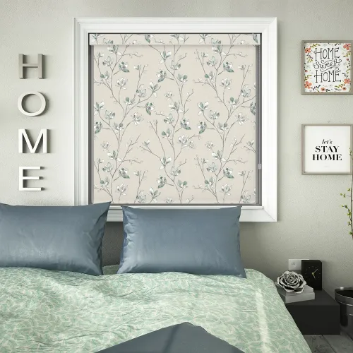 Pistachio Blackout No Drill Roller Blind - Iris Collection