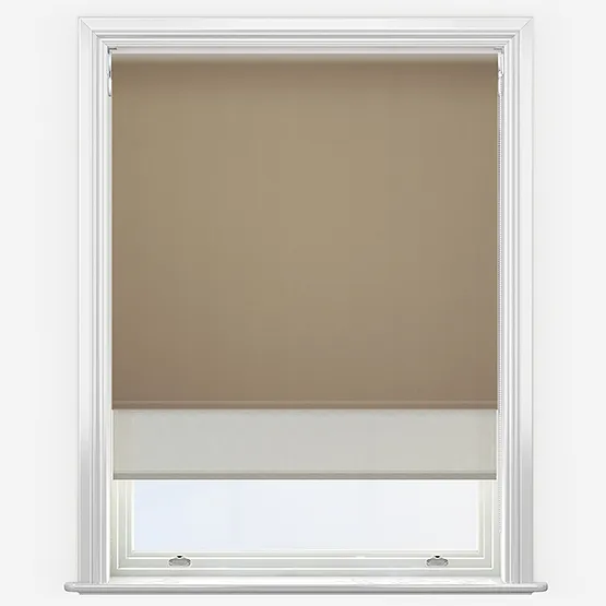 Double Roller Carnival Blackout Praline & Natural Double Roller Blind