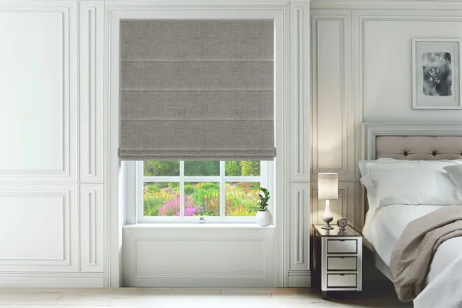Etna Light Grey - Basketweave Roman Blind