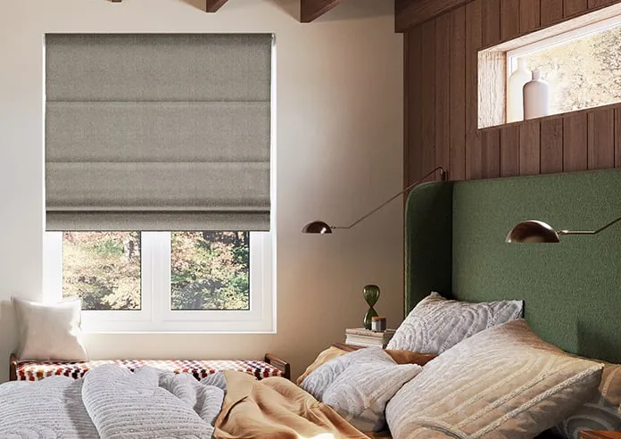Roslin (Blackout) French Stone - Roman Blind