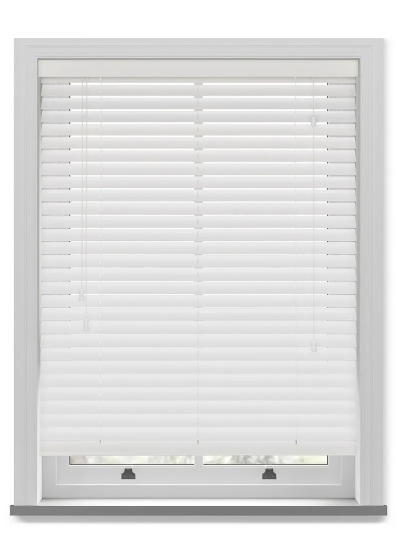 Off White Faux Wood Blind