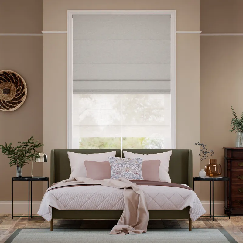 Electric Cavendish Grey Wash & Cloud White Double Roman Blind