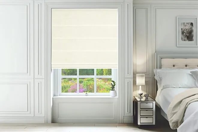 Umbria Pearl - Faux Silk Roman Blind