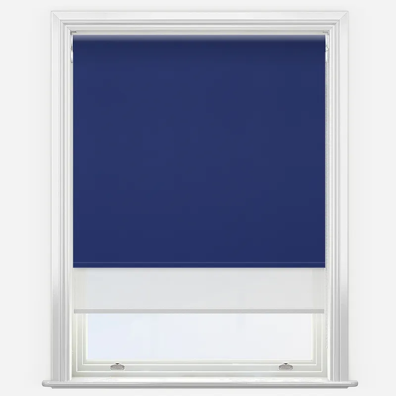 Double Roller Aqualuxe Marine & White Double Roller Blind