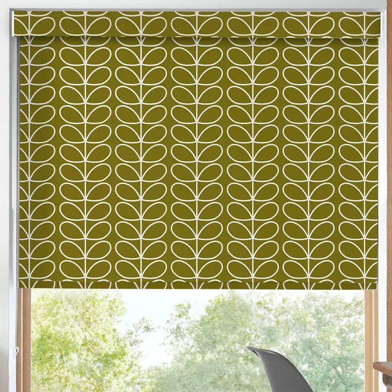 Orla Kiely Linear Stem Made To Measure Blackout Roller Blind Seagrass