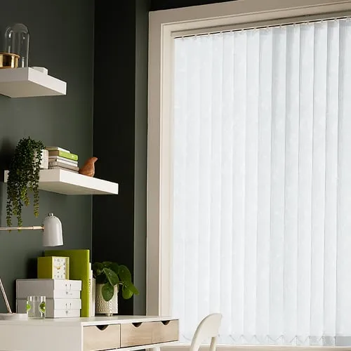 Lotus White Light Filtering Vertical Blinds