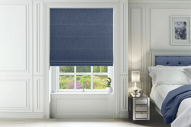 Verona Midnight - Luxury Soft Sheen Roman Blind