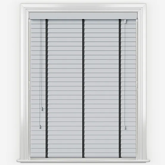 Statement Dove Grey With Jet Tapes Wooden Venetian Blinds